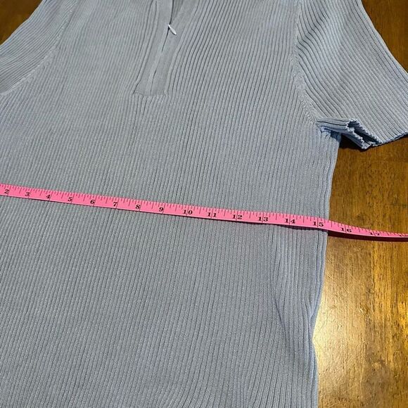 Cider Womens Plus Size 4XL Gray Ribbed Collar Knitted Bodysuit Stretch Top New - Picture 10 of 14